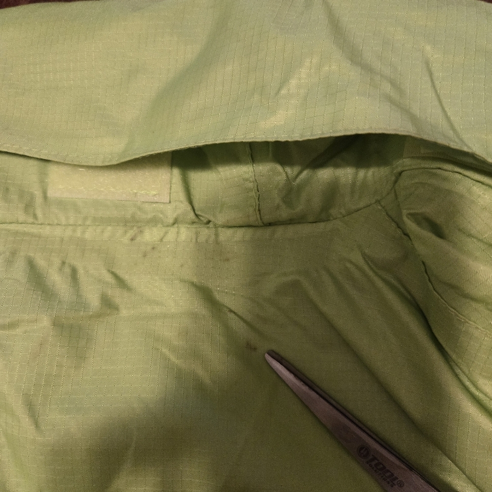 The Weather Co Women's Size Small Parka Jacket With Hidden Hood Lime Green/Navy - Picture 11 of 11
